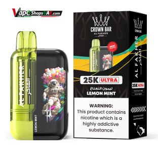 Al Fakher Ultra 25000 Puffs 50MG Disposable Vape Price in Duabi Lemon Mint