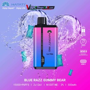 HAYATI Pro Ultra 15000 Puffs 20MG Disposable Vape Price in Dubai Blue Razz Gummy Berry