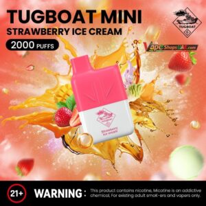 Tugboat Mini 2000 Puffs 2 Nicotine Disposable Vape in UAE Strawberry Ice Cream