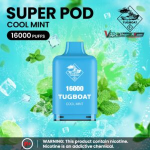 Tugboat Super 16000 Pod Cartridges Disposable Vape Cool Mint