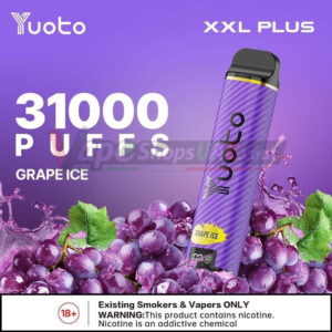 Yuoto XXL Plus 31000 Puffs Disposable Vape 50mg in the UAE Grape Ice