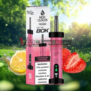 hok clouds hoqa 80k puffs 5 nicotine shisha based vape in uae strawberry lemonade