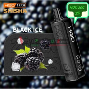 hqd shisha 20000 puffs dtl 3mg nicotine disposable vape in uae black ice