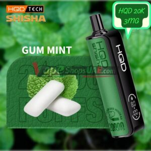 hqd shisha 20000 puffs dtl 3mg nicotine disposable vape in uae gum mint