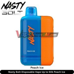 nasty bolt 50000 puffs 50mg nicotine disposable vape in uae peach ice