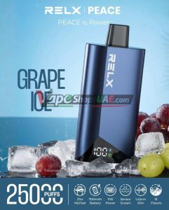 relx peace 25000 puffs 20mg disposable vape in dubai grape ice