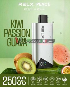 relx peace 25000 puffs 20mg disposable vape in dubai kiwi passionfruit guava
