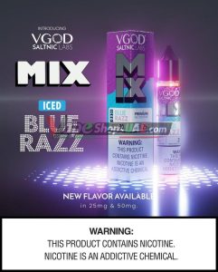 vgod iced mix series salt 30ml 25mg and 50mg in dubai iced blue razz