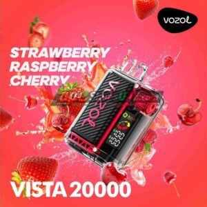 vozol vista 20000 puffs disposable vape in dubai strawberry raspberry cherry