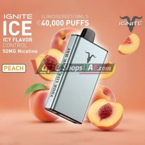 ignite ice 40000 puffs disposable vape icy flavor control in the uae peach