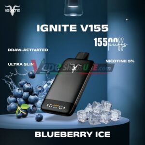 ignite v155 15500 puffs disposable vape ultra slim pod kit in the uae blueberry ice