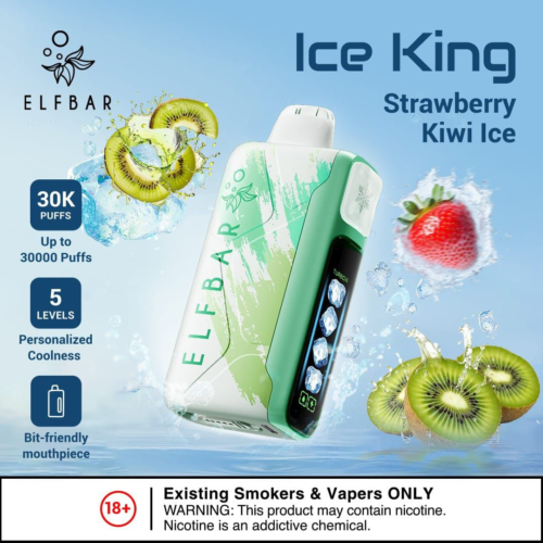 ELF BAR Ice King 30000 Puffs Disposable Vape - Strawberry KIwi Ice