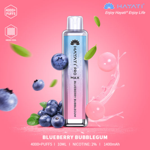 HAYATI Pro Max 4000 Plus Puffs 20mg Vape -⁠BLUEBERRY BUBBLEGUM