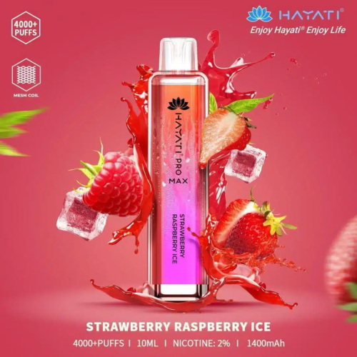 HAYATI Pro Max 4000 Plus Puffs 20mg Vape - ⁠STRAWBERRY RASPBERRY ICE