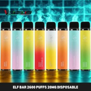 Elf Bar 2600 Puffs 20mg Disposable Vape in Dubai