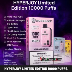 HYPERJOY Limited Edition 10000 Puffs 20MG Disposable Vape in Dubai