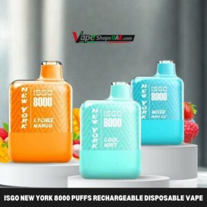 Isgo New York 8000 Puffs Rechargeable Disposable Vape shop In UAE