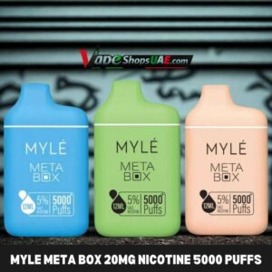 myle meta box 20mg nicotine 5000 puffs disposable vape in dubai