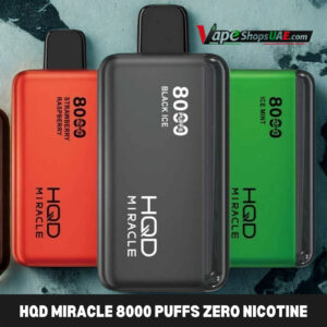 hqd miracle 8000 puffs zero nicotine disposable vape in uae