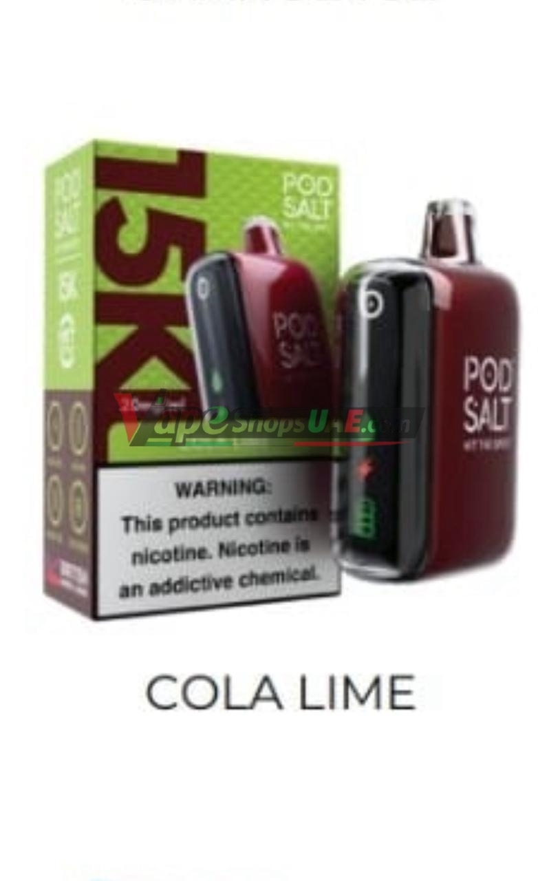 podsalt 15000 puffs 20mg nicotine disposable vape in uae cola lime