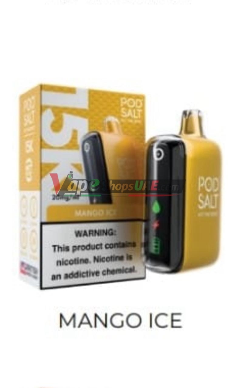 podsalt 15000 puffs 20mg nicotine disposable vape in uae mango ice