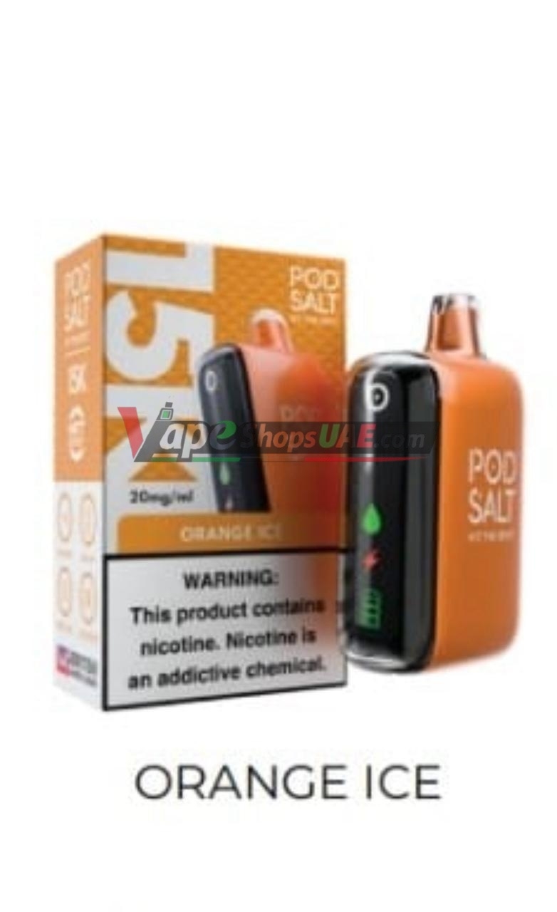 podsalt 15000 puffs 20mg nicotine disposable vape in uae orange ice