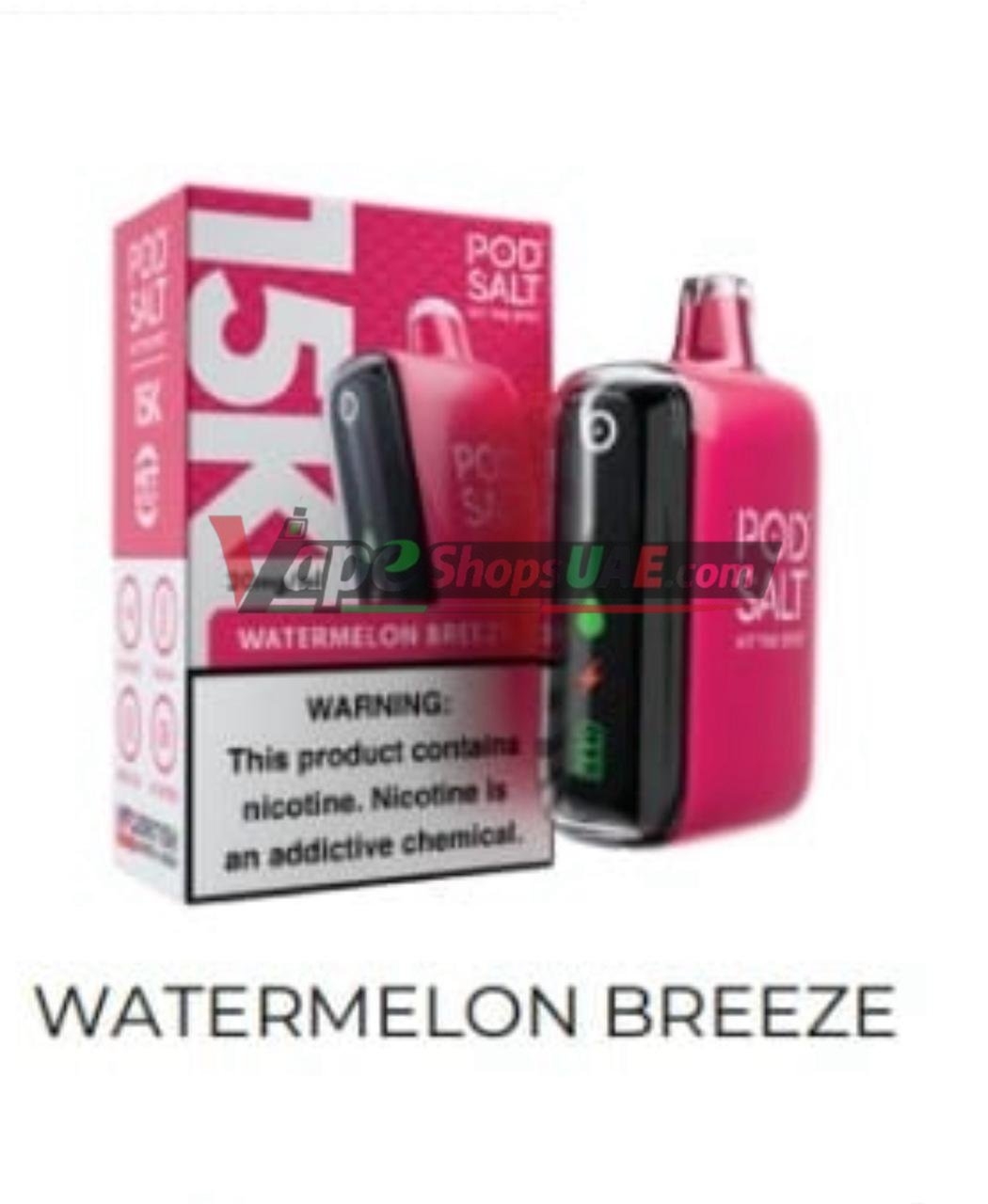 podsalt 15000 puffs 20mg nicotine disposable vape in uae watermelon breeze