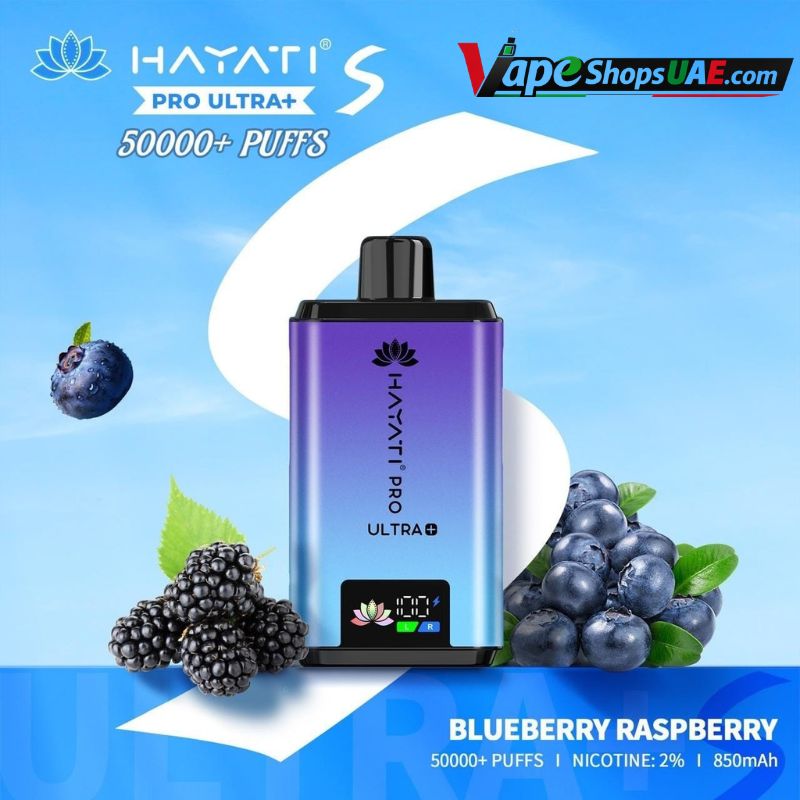 Hayati pro ultra plus 50000 puffs 20MG nicotine In Dubai Blue Raspberry