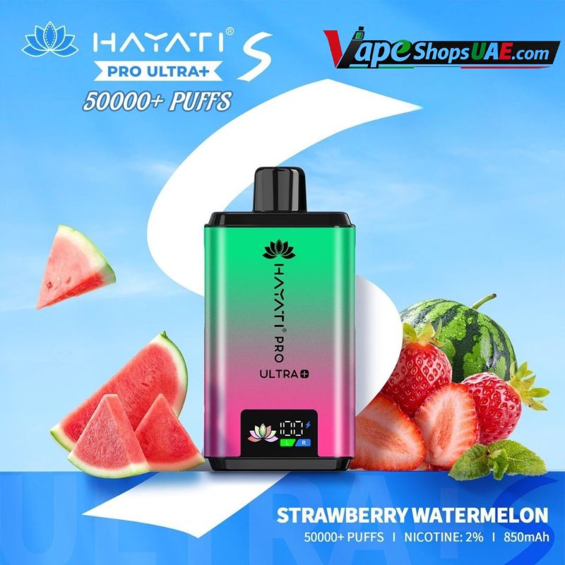 Hayati pro ultra plus 50000 puffs 20MG nicotine In Dubai Strawberry Watermelon