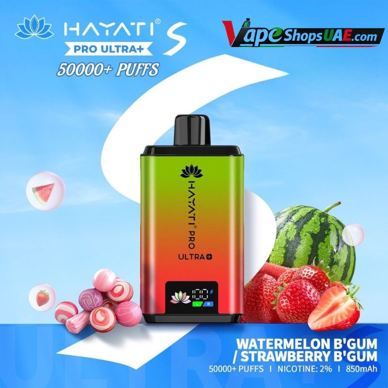 Hayati pro ultra plus 50000 puffs 20MG nicotine In Dubai Watermelon Bubblegum
