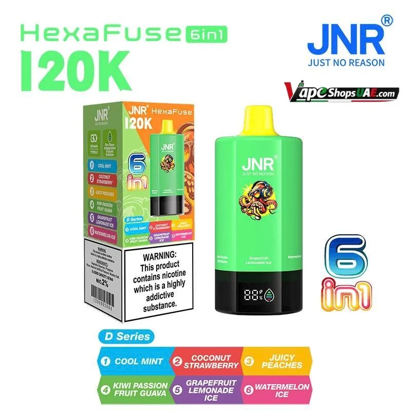 JNR-HexaFuse-120K-Puffs-6-in-1-Disposable-Vape-20mg-Nicotine-In-Dubai-D-Series