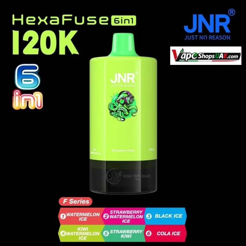 JNR-HexaFuse-120K-Puffs-6-in-1-Disposable-Vape-20mg-Nicotine-In-Dubai-F-Serise.