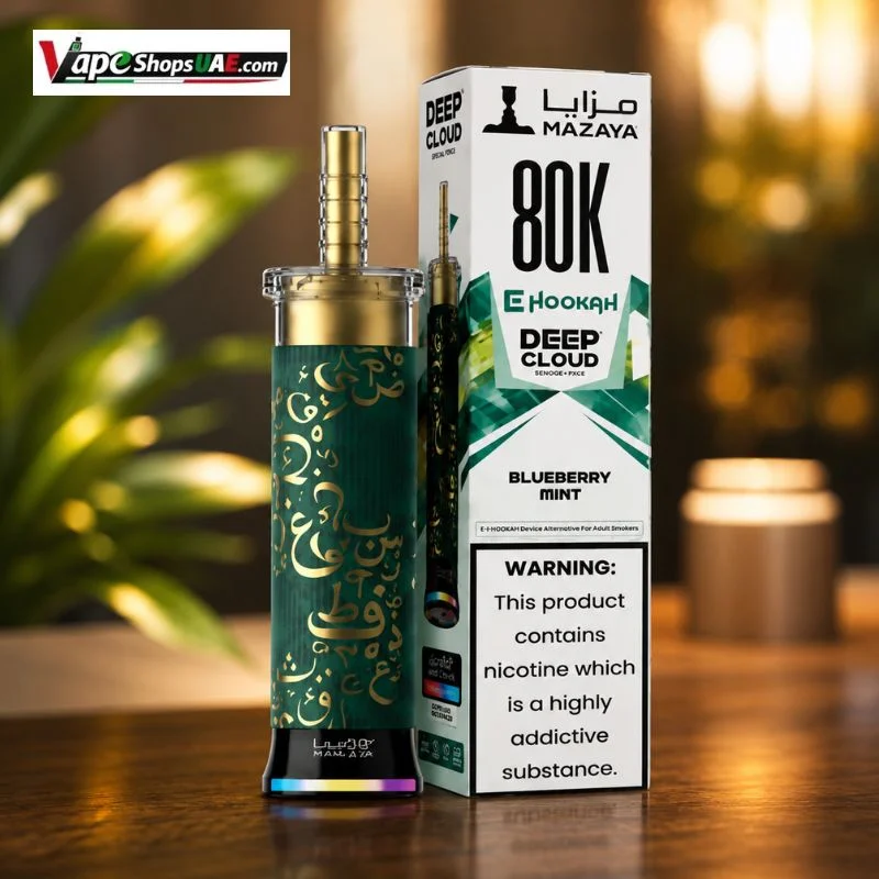 Mazaya-Ehookah-Deep-Cloud-80000-Puffs-6mg-Disposable-Vape-in-Dubai-BLUEBERRY-MINT.