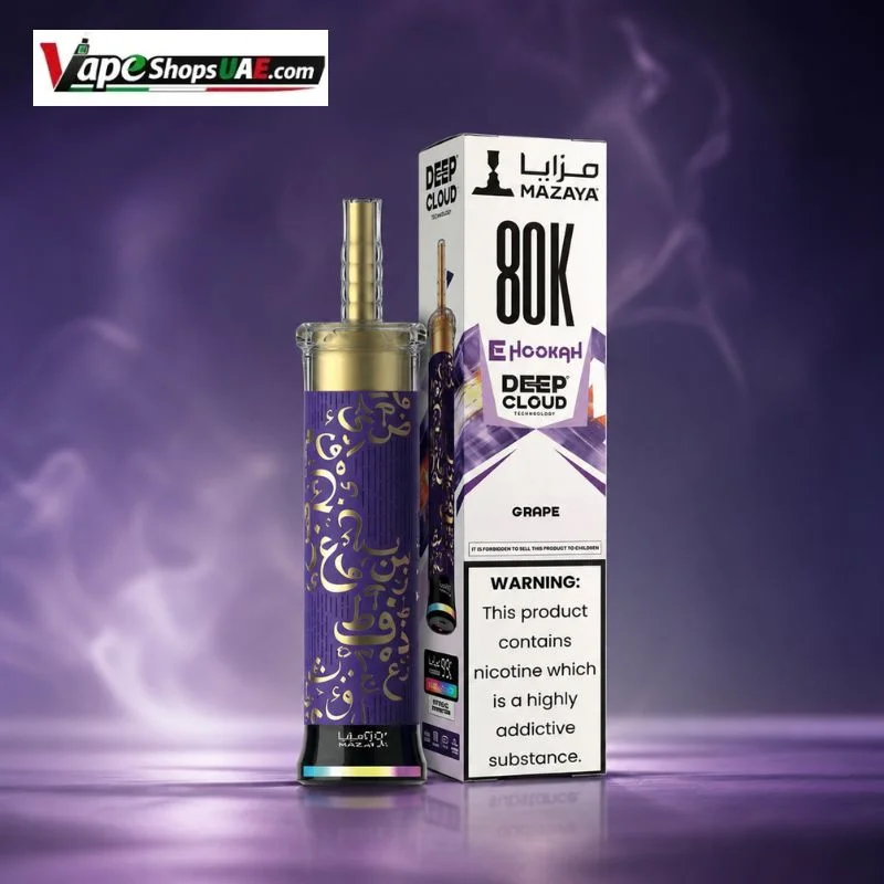 Mazaya-Ehookah-Deep-Cloud-80000-Puffs-6mg-Disposable-Vape-in-Dubai-GRAPE