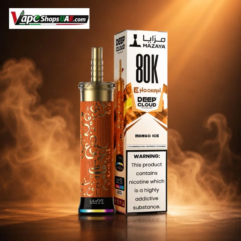 Mazaya-Ehookah-Deep-Cloud-80000-Puffs-6mg-Disposable-Vape-in-Dubai-MANGO-ICE.