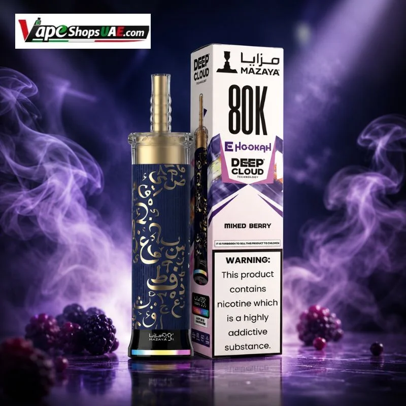 Mazaya-Ehookah-Deep-Cloud-80000-Puffs-6mg-Disposable-Vape-in-Dubai-MIXED-BERRY