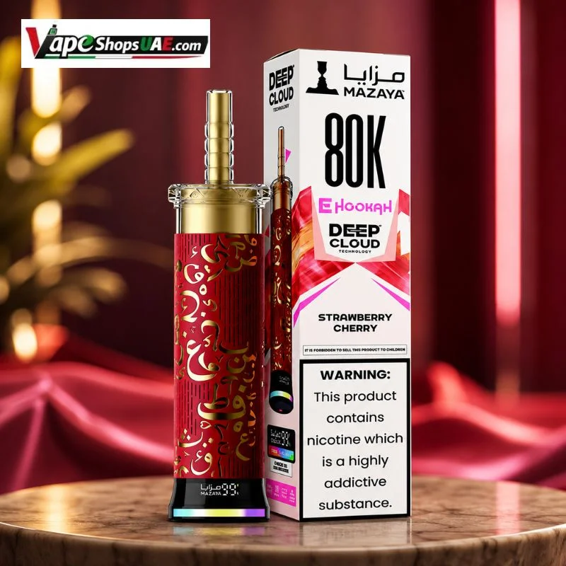 Mazaya-Ehookah-Deep-Cloud-80000-Puffs-6mg-Disposable-Vape-in-Dubai-STRAWBERRY-CHERRY