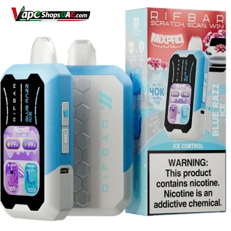 Rifbar-Mixpro-40K-50mg-Disposable-Vape-in-UAE-blue-razz-ice