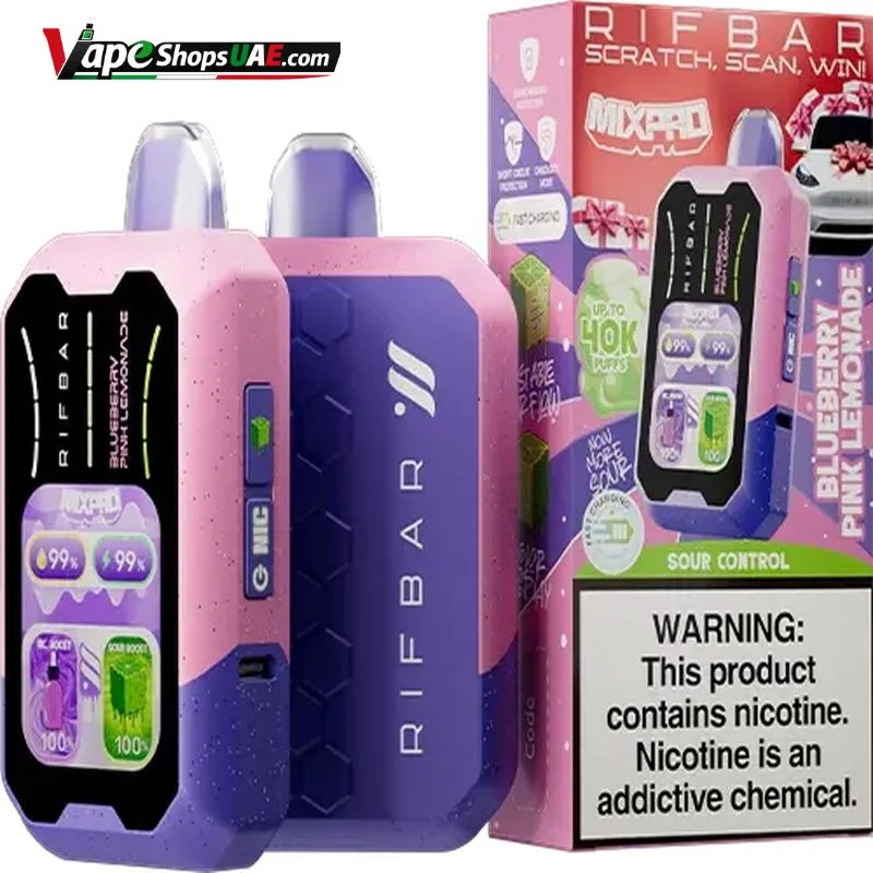 Rifbar-Mixpro-40K-50mg-Disposable-Vape-in-UAE-blueberry-pink-lemonade.