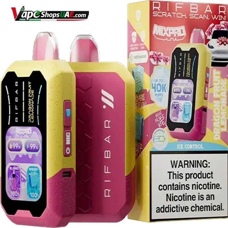 Rifbar-Mixpro-40K-50mg-Disposable-Vape-in-UAE-dragon-fruit-lemonade.