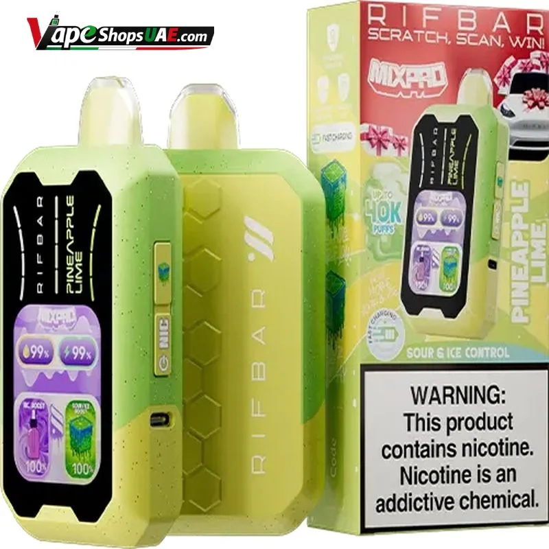 Rifbar-Mixpro-40K-50mg-Disposable-Vape-in-UAE-pineapple-lime