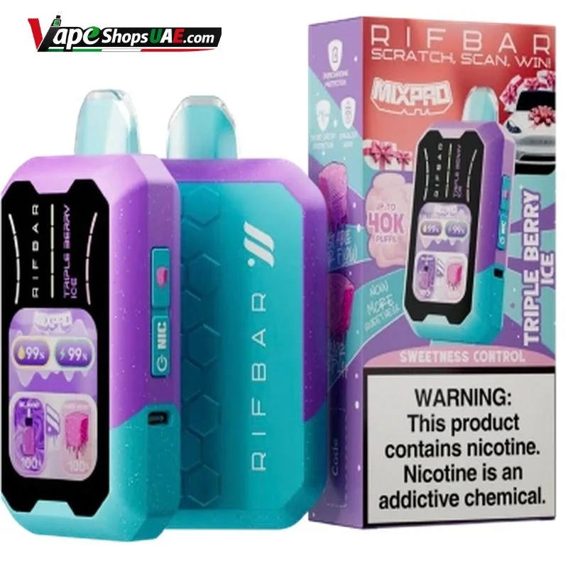 Rifbar-Mixpro-40K-50mg-Disposable-Vape-in-UAE-triple-berry-ice
