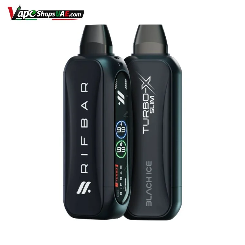 Rifbar-Turbo-X-Slim-20mg-Disposable-Vape-in-Dubai-black-ice.
