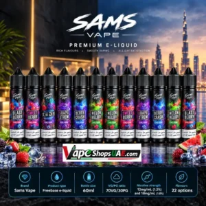 Sams Vape 60ml E-Liquid 12mg and 18mg in Dubai