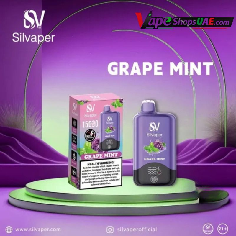 Silvaper 15000 Puffs 20mg nicotine Disposable Vape Grape Mint