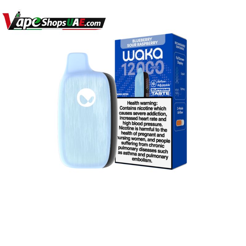 WAKA Nova 12000 Puffs 18MG Disposable Vape In Dubai Blueberry Sour Raspberry