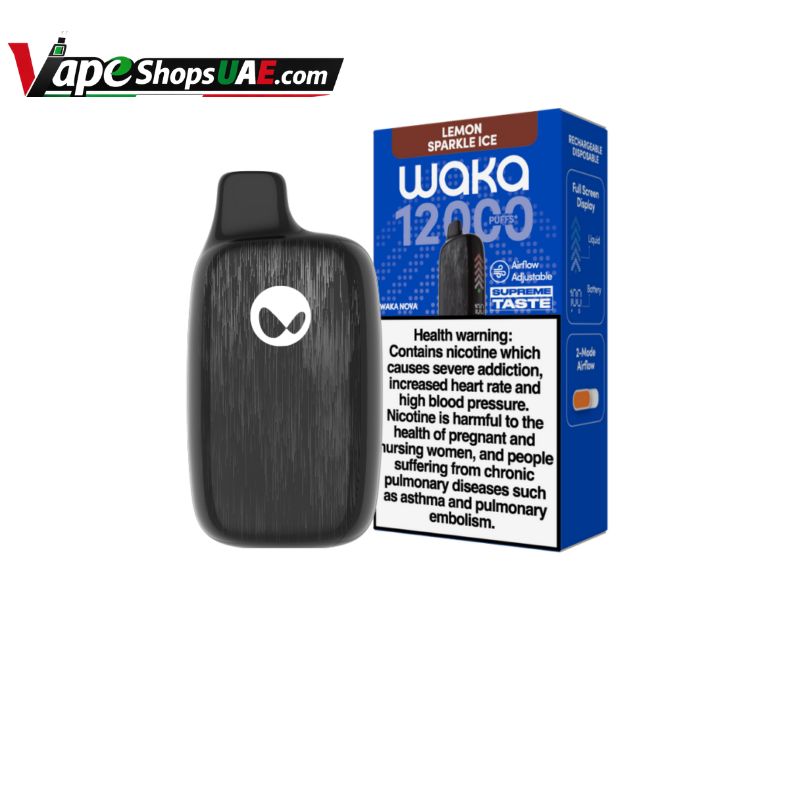 WAKA Nova 12000 Puffs 18MG Disposable Vape In Dubai Lemon Sparkle Ice