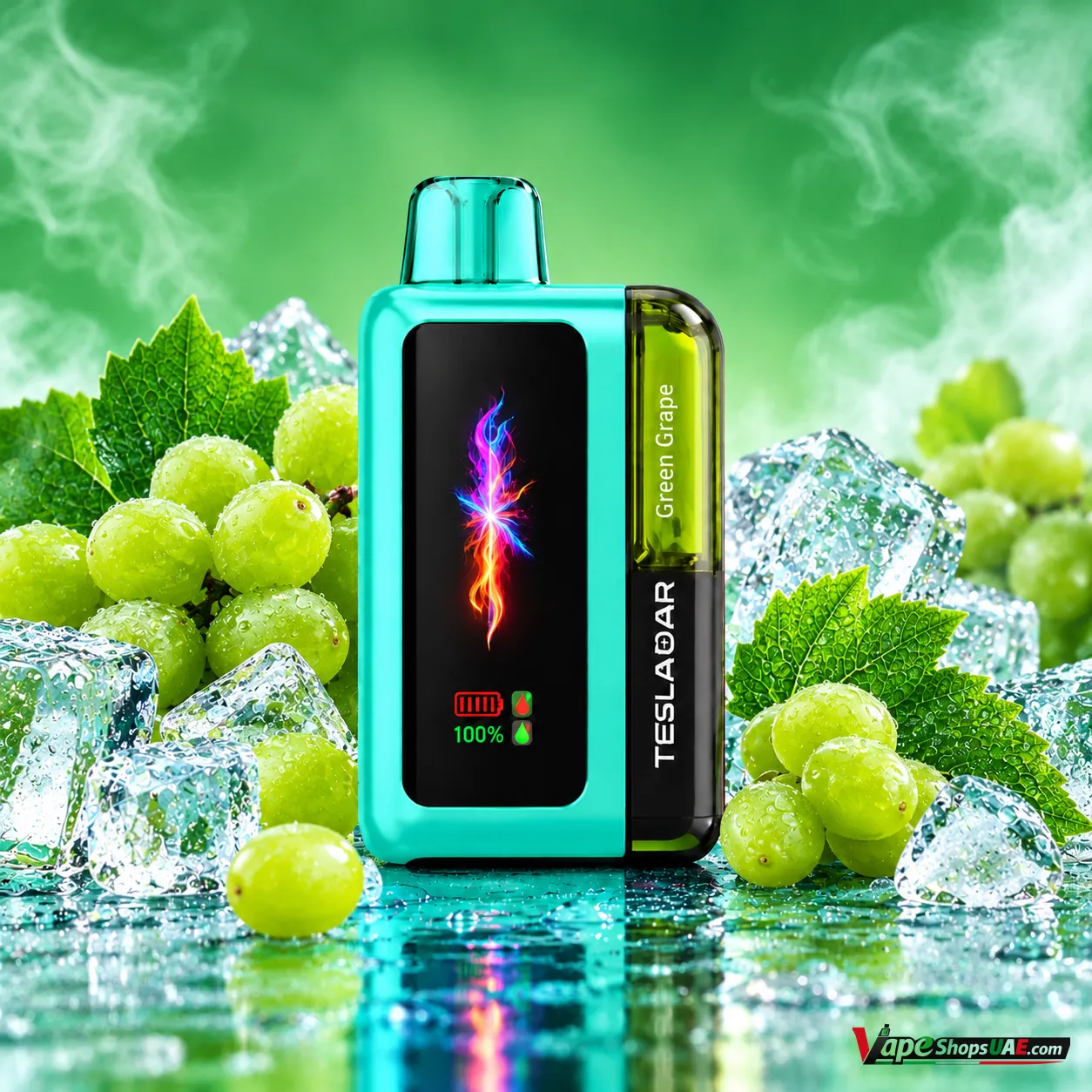 tesla-bar-xs-60000-puffs-disposable-vape-50mg-in-dubai-green-grape.