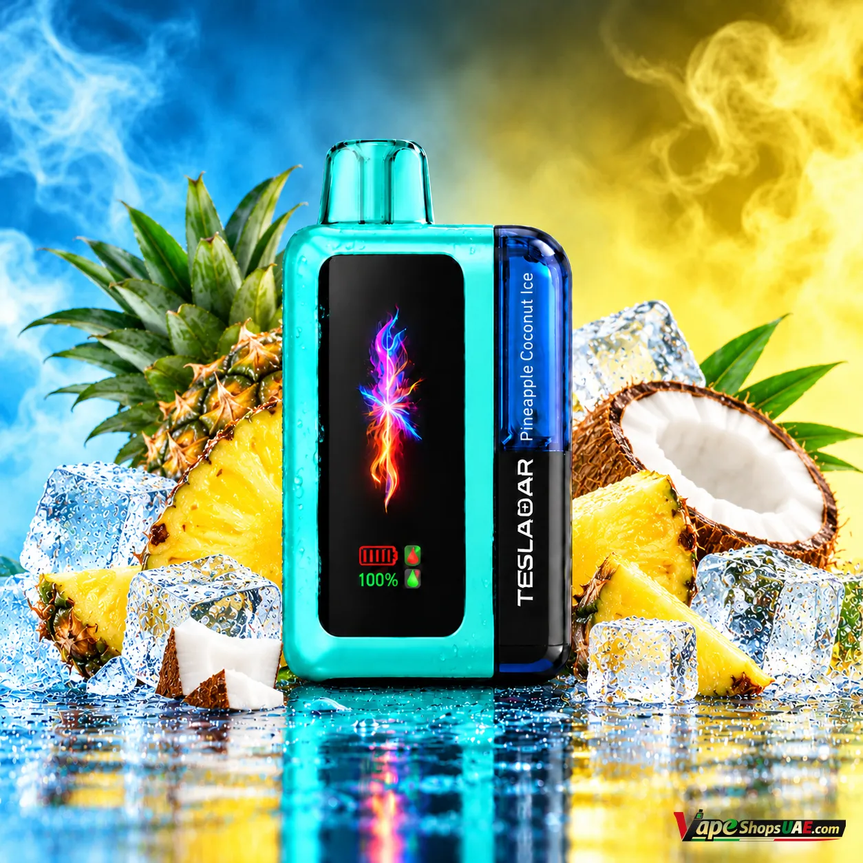 tesla-bar-xs-60000-puffs-disposable-vape-50mg-in-dubai-pineapple-coconut-ice