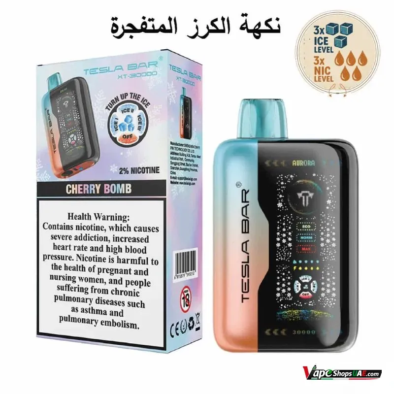 tesla-bar-xt-30000-puffs-disposable-vape-20mg-in-dubai-cherry-bomb